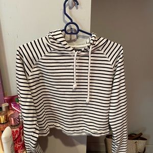 striped cropped hoodie
